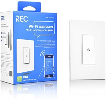 WiFi Smart Light Switch Work Alexa Echo, Smartphone Remote Control Wireless Switch from Ankuoo, No Hub Required,Timer, Automatic APP Control, for Home/Office/Living Room