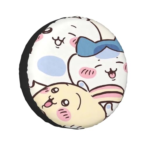 タイヤカバー ちいかわ スペアタイヤカバー おしゃれ タイヤ収納 防塵 防水 防紫外線 日焼け止 汚れ防止 劣化対策 タイヤバッグ 持ち運び便利 取付簡単 カー用品 14〜17インチ 屋外 軽自動車 普通車 汎用 15インチ:直径70-75cm