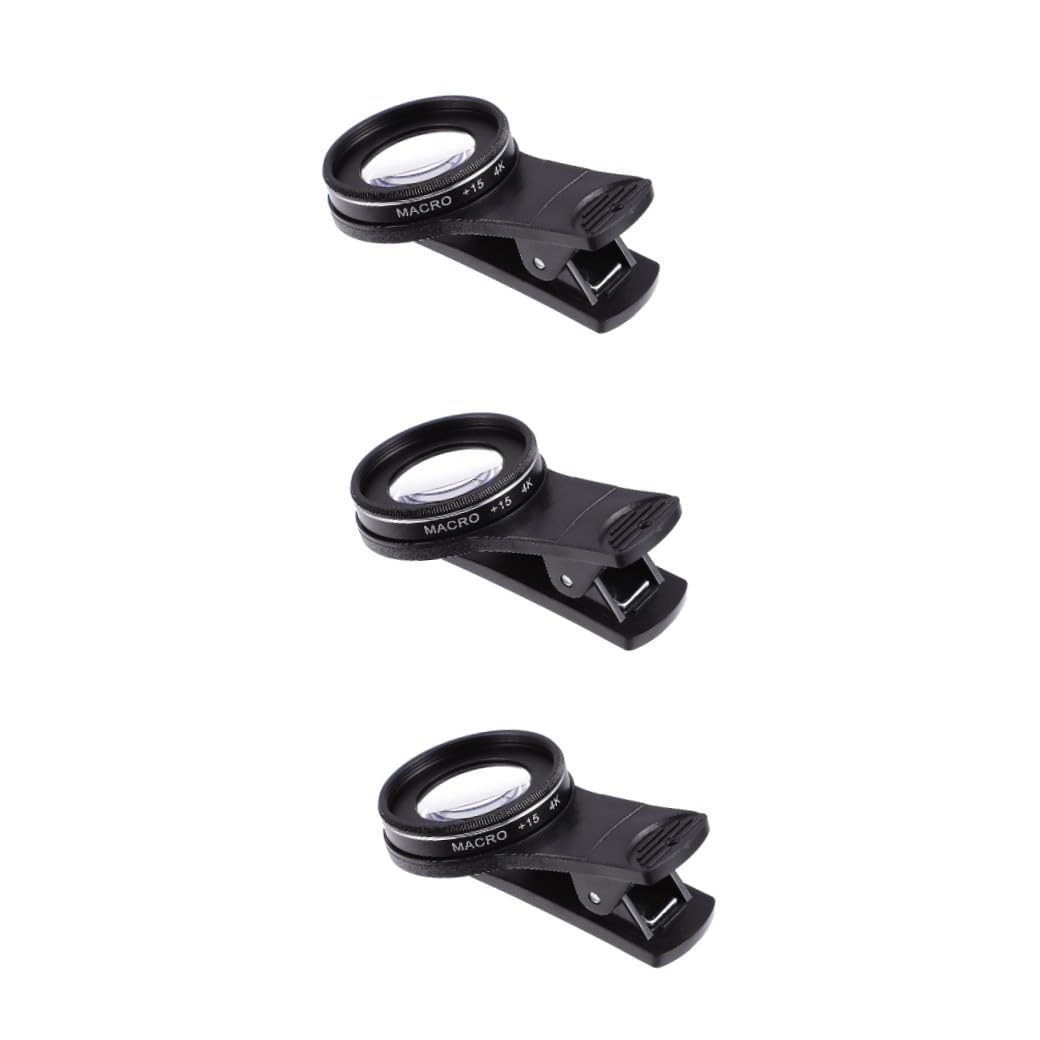 Mikinona Kit Di 3 Lenti Macro Per Fotocamera Del Telefono 37 Mm Grandangolo Senza (15x/30x)