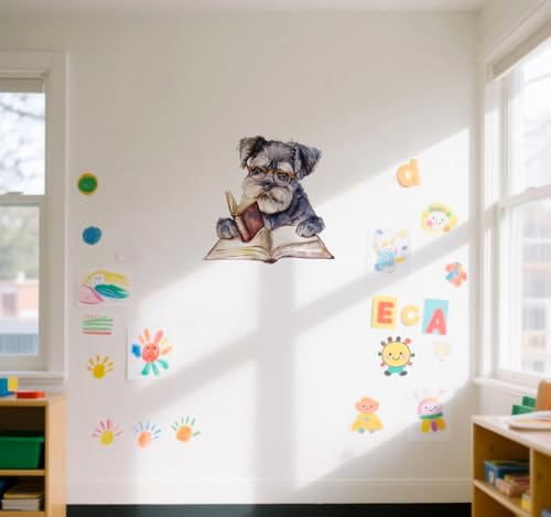 Vinilo Decorativo Animal Perro Schnauzer 30x30 cm miniatura 2