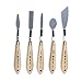 AIT Art Select Painting Knives, Set of 5, Made in Italy, Assorted Trowel Shapes, Carbon Steel Blades with Comfortable Wooden Handles Provide Flexibility and Durability for Easy Paint Spreadability