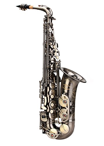 Image of GLORY Engraved Flower Design High Grade Antique Finish Series PR4, E Flat Alto Saxophone with 11reeds,8 Pads Cushions,case,carekit