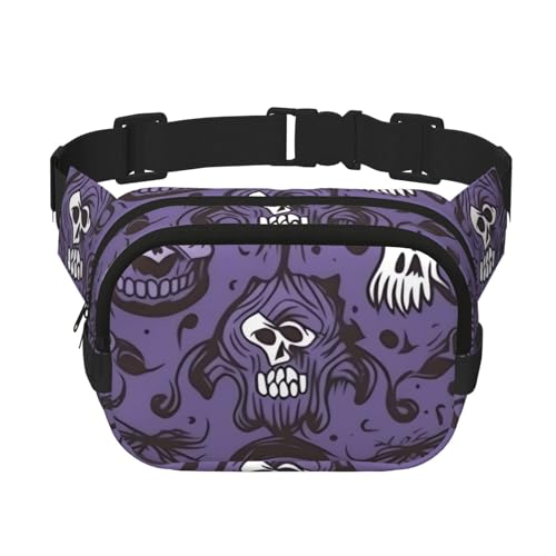 Sac banane motif horreur violet léger et compact pour homme et femme