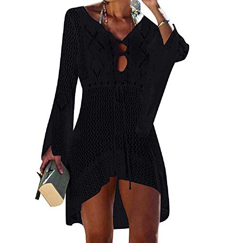 Preisvergleich Produktbild UMIPUBO Strandkleid Gestrickte Damen Sommer Strandponcho Kleidung Strand Hemdkleid Strandurlaub Badeanzug Bikini Cover-Ups Sommerkleid