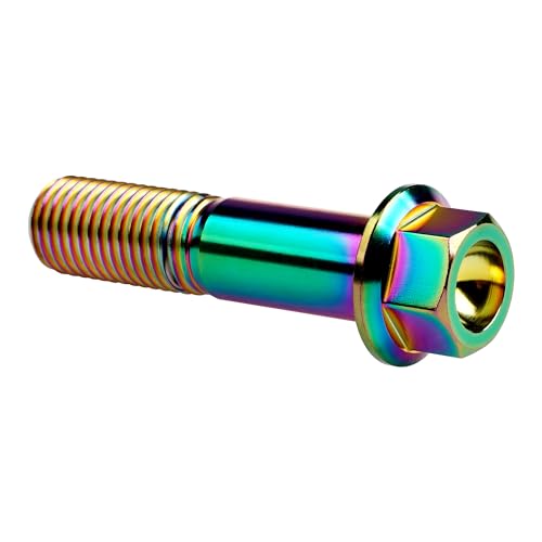 Image of Titanium Bolt M12 30 35 40 45 50 55 60 65 70 75 80 85 90mm Hex Small Flange Head for Motorcycle Car Modification Pack of 4 (M12x50mm Pitch 1.5, Multicolored)