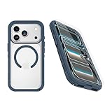 OtterBox iPhone 17 Pro (Only) Bundle: Defender Series XT Clear Case & Screen Protector - Baby Blue Jeans (Clear/Blue) - Snaps on MagSafe - Tough - Rugged & Durable - Non-Retail Packaging