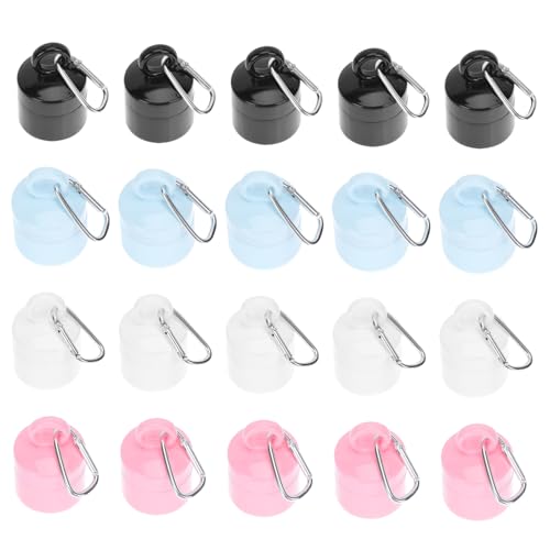 WEKADRIN 20 piezas Unidades Botellas Rellenable para Crema Facial Envases Portátiles con Tapa Contenedores Plásticos Azul Rosa Negro y Blanco para Cuidado de