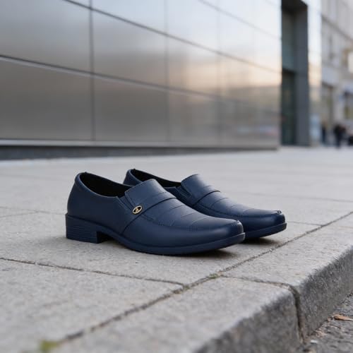 Image of AJANTA Men's Slip-on PVC Formal Shoes | Water Proof & Rain Shoes| Anti Skid Outsole for Firm Grip | Lightweight & Comfortable Loafer for Office & Party