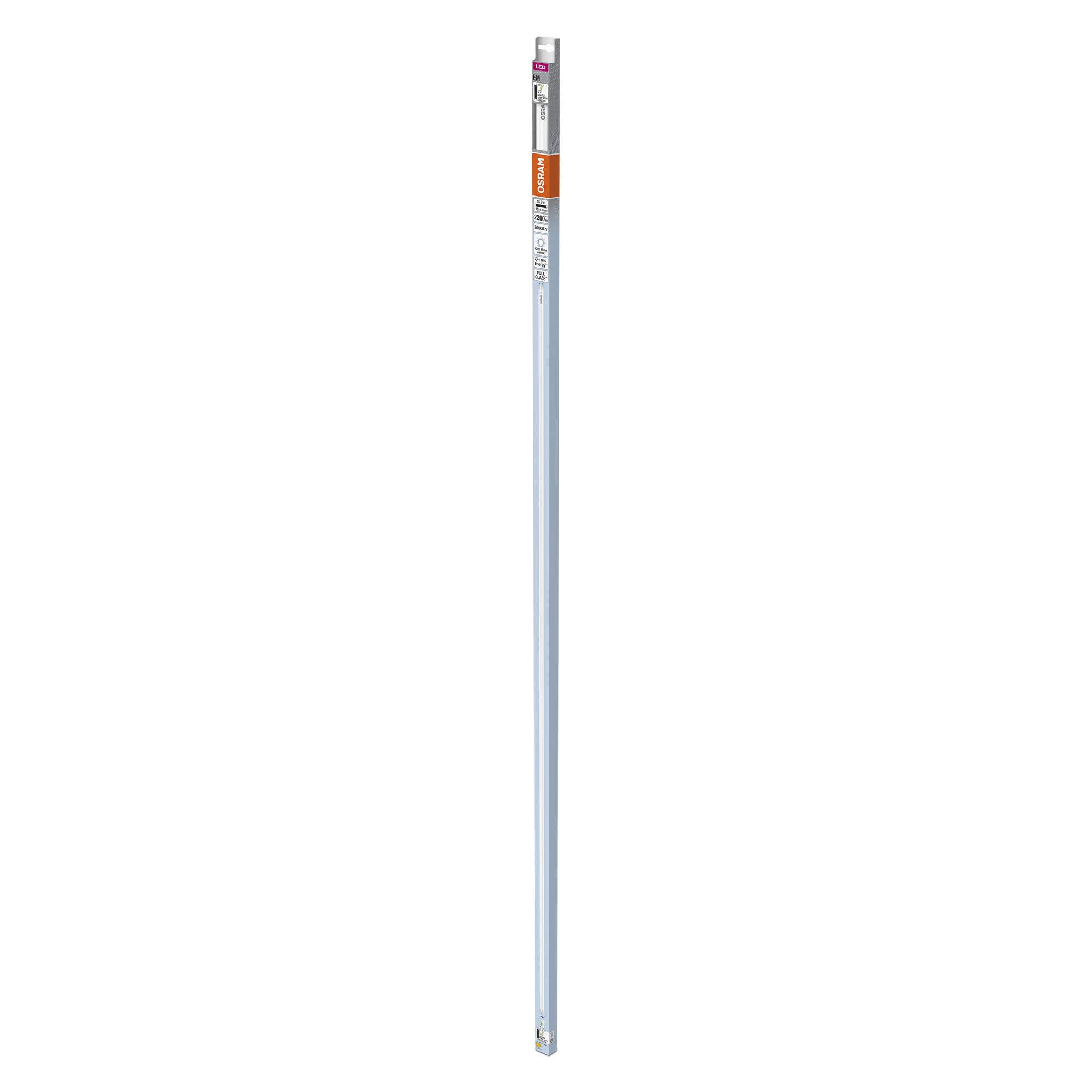 OSRAM LED TUBE T8 58 EM 1500 mm, tubo LED lineal, 18.3W, 2200lm, 4000K, luz blanca fría, reemplazo LED para tubos fluorescentes T8 con casquillo G13, larga vida, optimo consumo de energía