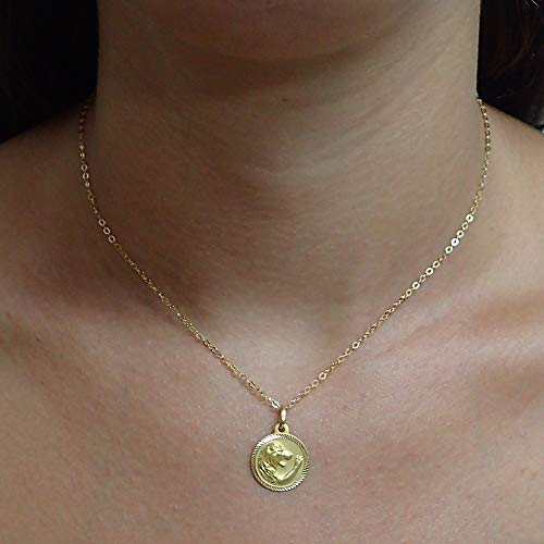 Medalla oro 18k horóscopo Leo 16mm tallada