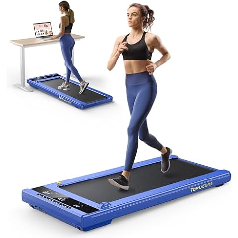 TOPUTURE Walking Pad Treadmill, 2.25HP Under Desk Treadmill with App & Remote Control, LED Touch Screen, Lubricating Hole, 300lbs Capacity Compact Walking Treadmills for Home/Office, Assembly Free Cover