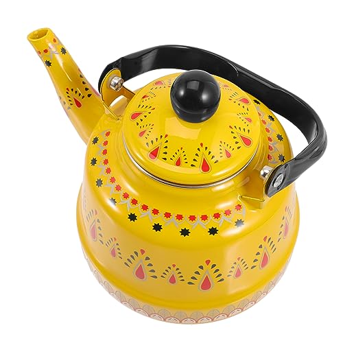 Ciieeo Tetera Esmaltada De 2 Piezas Jarra De Café De Acero Inoxidable Tetera Para Estufa Bebidas Japonesas Decoración De Flores Decoración Al Aire Libre Tetera De Cocina Tetera
