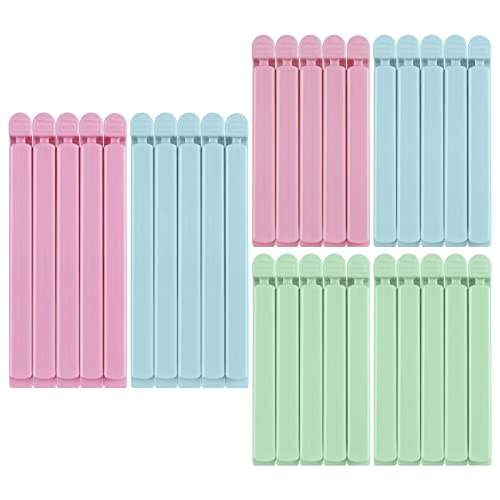 Image of AUAUY 30 PCS Plastic Sealing Clips for Food Packages, Reusable Barrette-style Design Snack Bag Clips, Multipurpose Food Bag Clips for Kitchen and Home Storage, 5.9in, 4.72in, Candy Color (3 Colors)