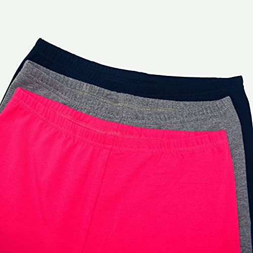 3-Pack Girls Leggings Kids Baselayer Pants For Athletic Dance Workout Running Yoga Size 8,10-12,14-16,18-20 (Navy（Star）+Gray（Flowers）+Rose Red（Butterfly）, 10-12（Height:55-59"）) #TOP3
