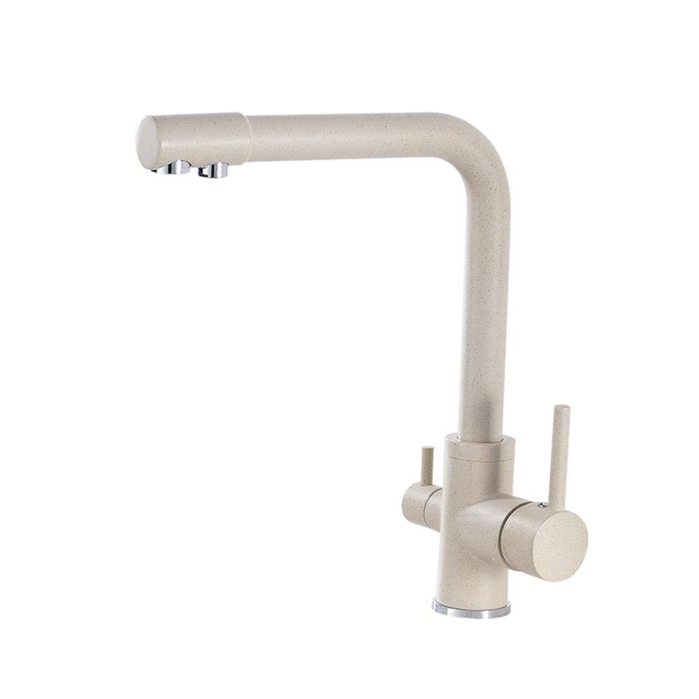 Faucet Filter Faucets, Deck Mounted 360 Rotation with Water Purification Features, Mixer Tap Crane for Kitchen Sink (F A)