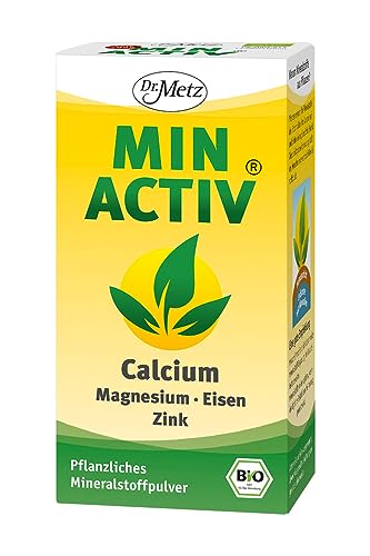 Minactiv® - veganes Basenpulver, Bio, 250 g • Calcium, Magnesium, Eisen, Zink, Kalium • für die Mineralstoffversorgung • bewährt seit 1954