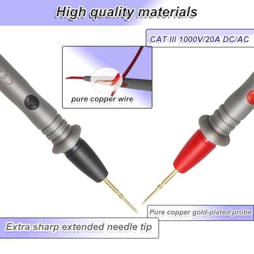 image for Eiranoly Professional Multimeter Test Leads 1000V 20A, 40.5in, Test Le