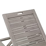 greemotion Gartenliege Maui Sonnenliege Holz grau-Liegestuhl mit Rollen für Garten, Terrasse & Balkon-Outdoor Rollliege Kopfteil verstellbar, 19,5 x 6,5 x 1 cm - 8