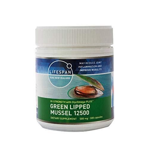 LifeSpanGreen Lipped Mussel 12500mg (300 Capsules) X2