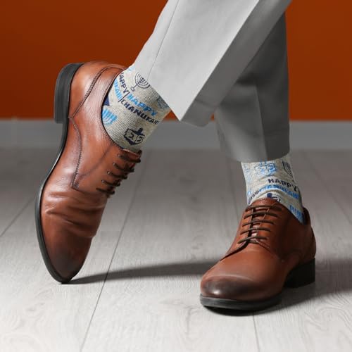 Image of Rite Lite Chanukah Socks, Adult Crew, Happy Chanukah, Carded