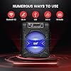 Pyle, Portable Bluetooth PA Speaker System – 300W Rechargeable Party Speaker, w/ 8” Subwoofer, AUX, Microphone in, Party Lights, MP3/USB, Radio, Remote Controller, Easily Portable with Handles & Strap #2