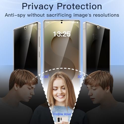 Image of JETech Privacy Screen Protector Guard for Samsung Galaxy S25 Ultra 5G, Anti-Spy Flexible TPU Film, Fingerprint Unlock Compatible, 2-Pack