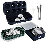 Bandeja multiusos: apta para lavavajillas y también para frigoríficos, microondas, etc. Estos moldes de silicona para cubitos de hielo son ideales no solo para bebidas chill – Whisky, vodka, agua, cócteles, zumo, sino también para la fabricación de todo tipo de alimentos de helado caseros como helados, pudín, jalea y frutas congeladas, zumo, yogur, café, alimentos para bebés, etc.
