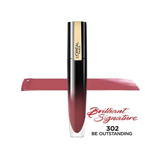 L'Oreal Paris Brilliant Signature Shiny Lip Stain Lipstick, Be Outstanding 0.21 Fl Oz.