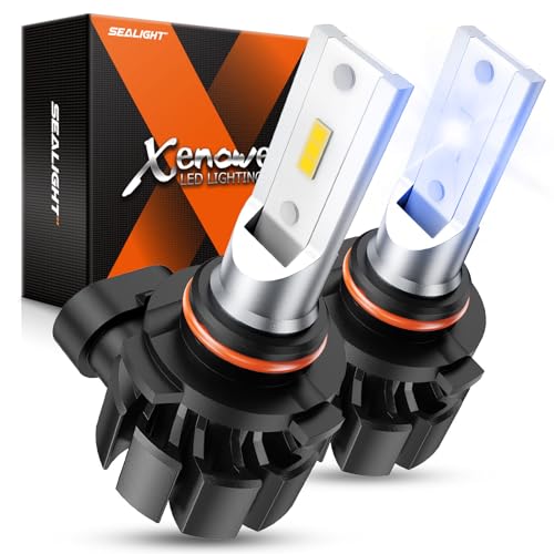 Image of SEALIGHT 9145 H10 LED Fog Light Bulbs Bule, 13,000 LM 6500K Cool White H10 Led Bulb, 1:1 Size 9040 9140 9145 Led Fog Lights Bulbs for Cars, Plug & Play, 2 Pack