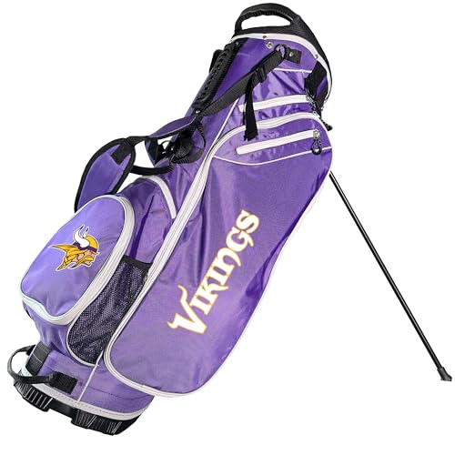 Team Golf NFL Birdie Stand Golf Bag, Lightweight, 14-Way Club Divider, Spring Action Stand, Insulated Cooler Pocket, Hook-and-Loop Fastener Glove and Umbrella Holder & Padded Handles