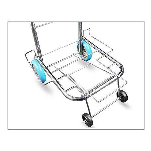 Image of AR Mall Foldable 4 Wheel Luggage Trolley - Stainless Steel Travel Handheld Carry Cart