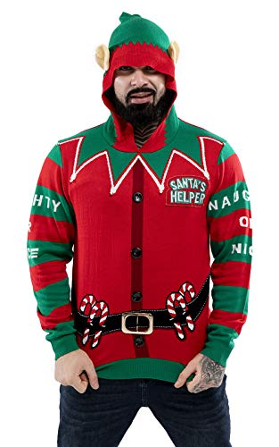 Sudadera con capucha unisex para hombre, diseño de renos feos, Papá Noel, elfo, árbol de Navidad, regalo para mujer, Lindo elfo, XXL