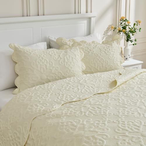 Image of Kingnex Oversized King Bedspreads 128x120 Cream