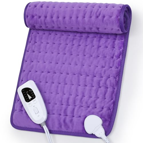 Image of Heating Pad,Electric Heating Pads,Heating Pad for Back,Purple,24x12 Inch | Heating Pads for Shoulder,Neck,Abdomen,Knee,Arms,Legs,Heat Pad for Birthday Father Mother Gift Women Men,6 Heat Settings