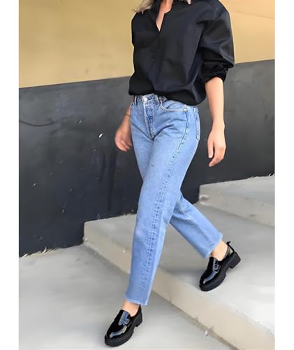 Image of Women's Platform Chunky Loafers, Slip On Penny Loafers for Women, Lug Sole Business Casual Shoes for Dressy and Work