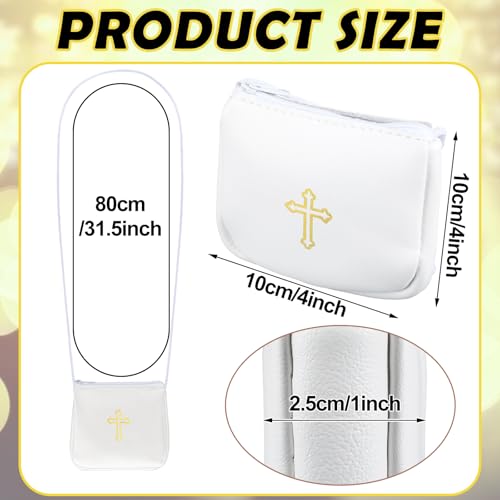 Image of Leather Communion Burse for Pyx, Catholic Pyx Case with Strap for Communion Host Priests Deacons Gifts