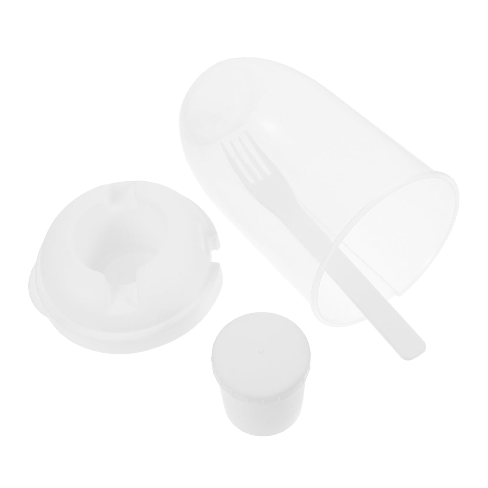 Mikinona Portable Salad Shaker Cup with Fork Leak Jar Container for Fruit Vegetable Dressing Food Storage for Lunch Snacks Stylish White Design