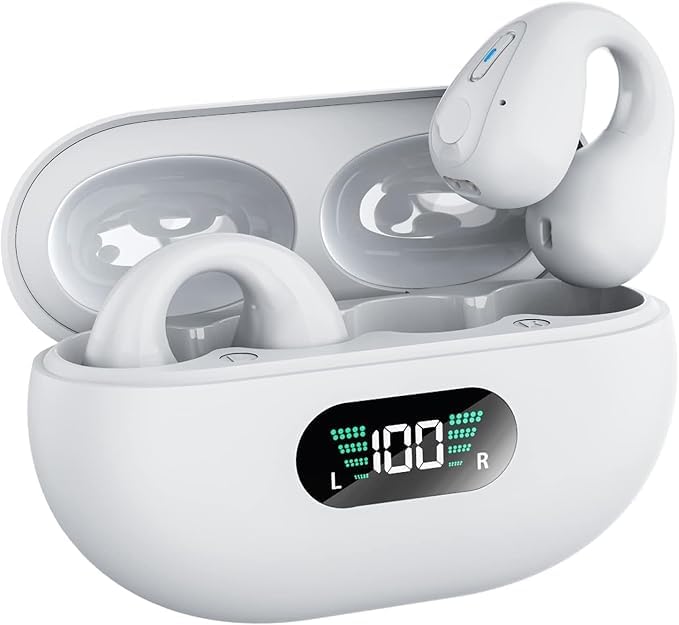 ワイヤレスイヤーカフイヤホン　ホワイト Amazon.co.jp: イヤホン bluetooth ワイヤレスイヤホン オープン