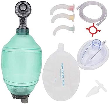 PVC Ambu BVM Bag, MPR Complete Set, Adult Green, adult