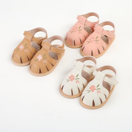 Image of Infant Baby Girls Boys Summer Sandals Premium Unisex Non Slip Rubber Soft Sole Breathable Toddler First Walker Outdoor Beach Shoes