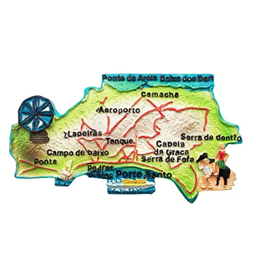 Porto Santo Madeira Portugal - Imán para nevera, recuerdo de viaje, 3D, decoración magnética para nevera, colección artesanal pintada a mano