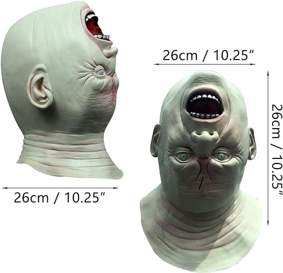 Young Wolf Costume Thick Terror Alien Inverted Old Man Head Ghost House Row Zombie Demon Full Mask for Party Halloween - Image 3