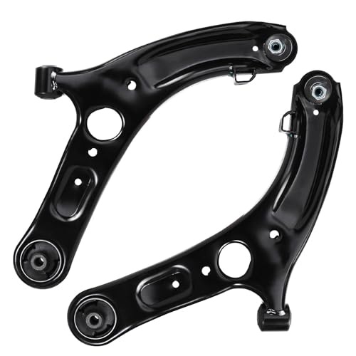 Image of Detroit Axle - 8pc Front End Control Arms Kit for 2011-2016 Hyundai Elantra Coupe 2012-2017 Veloster Elantra GT, 2 Lower Control Arms w /Ball Joints 4 Tie Rods 2 Boots 2013 2014 2015 Replacement