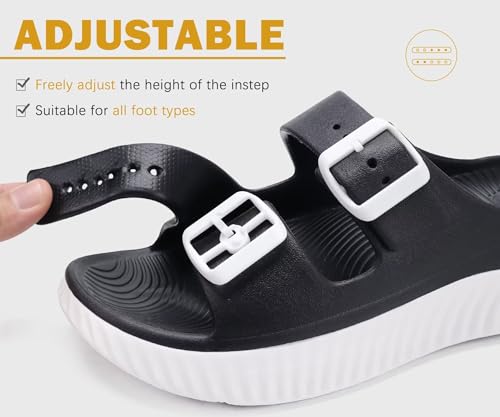Image of KuaiLu Womens Recovery Sandals With Comfortable Plantar Fasciitis Arch Support, Orthotic Adjustable Thick Cushion Sport Slides Reduces Stress on Feet, Joints & Back Post-Exercise