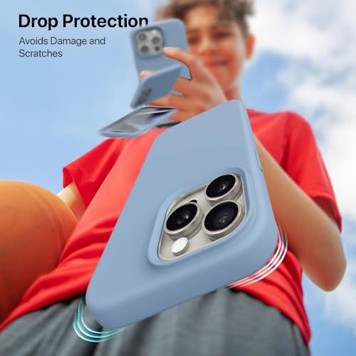 Image of Vaku Luxos Back Cover Case for iPhone 15 Pro Max Scratch Resistant Slim Fit Protective Design Military-Grade Protection Support Mag-Safe Wireless Magnetic Charging - Blue
