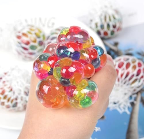 Image of Non-Toxic Rubber Sensory Squishy Mesh Soft Balls Toys for Kids, Slime Squishy Stress Relief Mesh Ball for Hand Therapy Relief, Stress Relief Toys to Help Anxiety, Autism, Ideal Gift (Pack of 2)