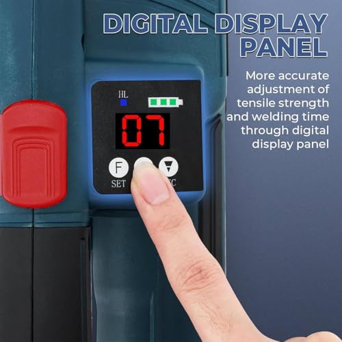 Elektrische Umreifungsmaschine, tragbare Umreifungsmaschine mit 4000mAh Akku und LCD-Display für 1/5.1 cm-5/20.3 cm PET/PP-Gurt, ideal für Kasten- und Palettenumreifung
