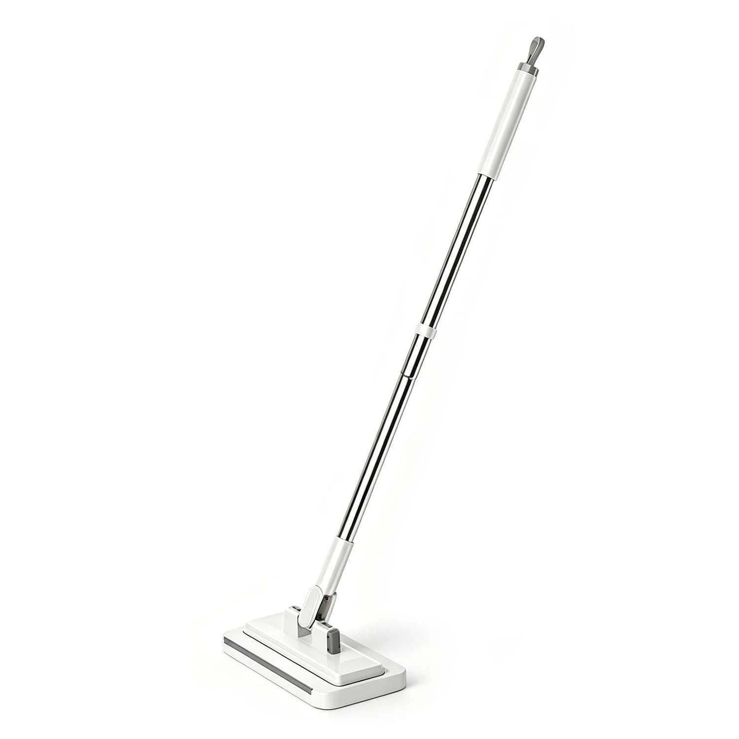 Clamp Mops for Floor Cleaning, Hands-Free Flat Mop with One-Click Cloth Grip, Swivel Head Wet Dry Mop, Extendable Handle, Use Any Cloth for Hardwood Tile Wall Cleaning