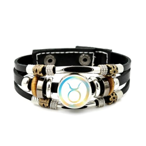 YAIEWNE Braccialetto Intrecciato A Strati Regolabile In Pelle Con Motivo Toro, Arte E Pittura, Musica, Bracciale Etnico Fatto A Mano, Accessorio Per L'Amicizia, Regalo Di Compleanno O Di Natale.