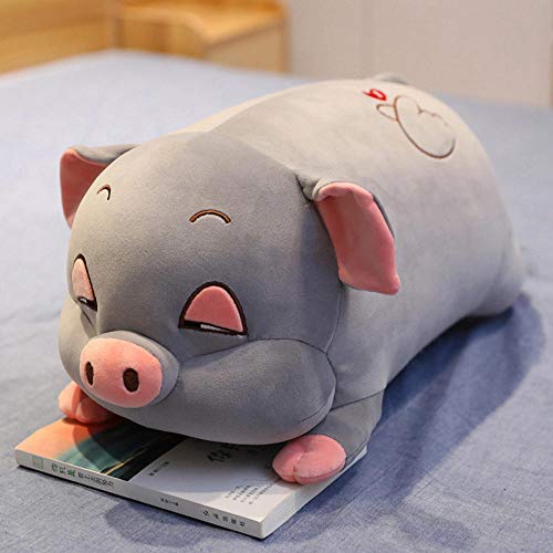 Preisvergleich Produktbild DONGER Hamsterpuppe Kissendecke Zodiac Mouse Puppe Ferkel Klimaanlage Decke Plüschtier Geburtstagsgeschenk-Grau-Schwein_50cm Kissendecke (1m * 1,7m)